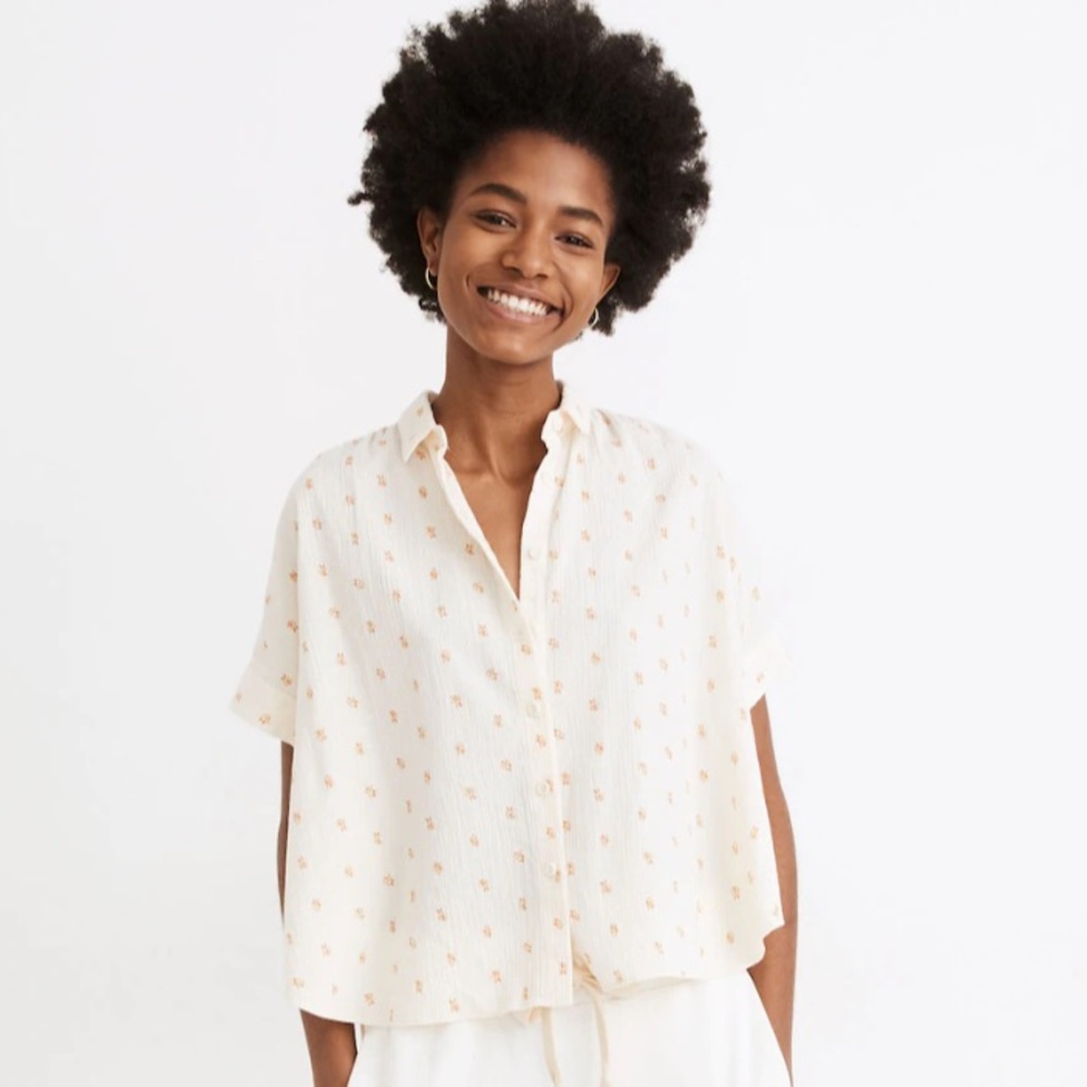 Madewell Hilltop Shirt in Mini Oranges
